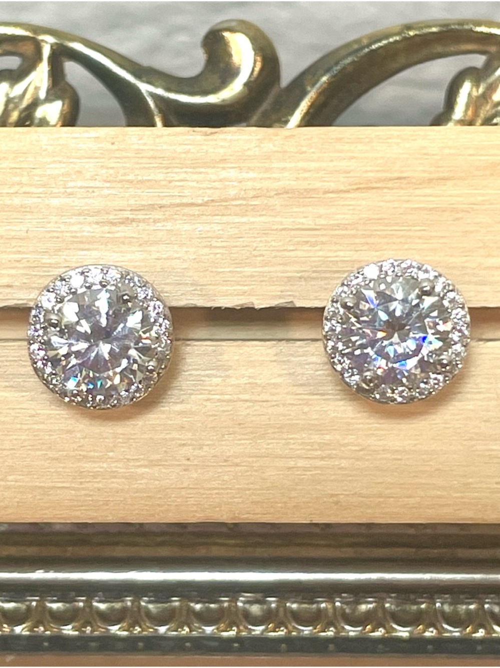 2 TCW Moissanite Lab Created Diamond Earrings | Stamped S925 Silver | NIB